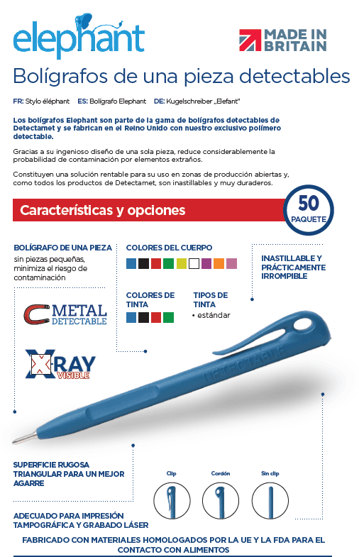 BOLIGRAFO NO RETRACTIL DETECTABLE METAL & X-RAY
